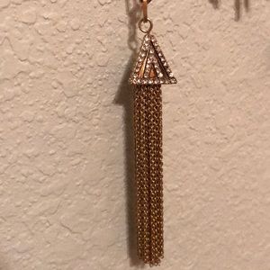 ✨ Gold and Rhinestone Art Deco Tassel Necklace ✨